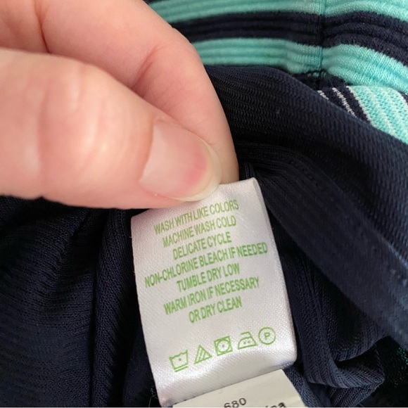 LILLY PULITZER ~ BRIELLA Fit and Flare Dress Navy & Turquoise Stripe Sz M - Picture 8 of 10